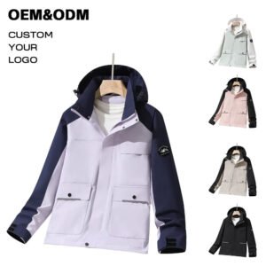 Unisex Waterproof Outdoor Jacket for Men Windproof Windbreaker with Zipper Closure for Hiking Camping Hunting Trekking Climbing