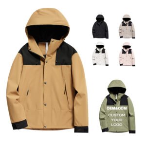 Men's Waterproof Breathable Zipper Stand Print Outdoor Leisure Mountaineering Soft In-Stock Windbreaker Tracksuit Jacket Couples