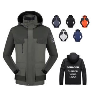 Outdoor Leisure Sports Couples Jacket Hooded Mountaineering Waterproof Rainproof Clothing Softshell Windbreaker Jacket for Men