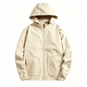 Unisex Eco Friendly Solid Soft Shell Waterproof Running Jacket Stand Collar Zipper Hood Breathable Windbreaker for Spring