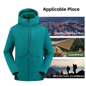 Customized Outdoor 3-in-1 Winter Jacket Detachable Jacket Hiking Waterproof Breathable Warm Hooded Snowboard Clothing