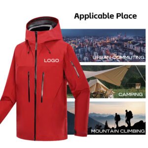 Custom Logo Long Sleeves Loose Athletic Zip up Jacket Polyester Windproof Waterproof Outdoor Hiking Climbing Jacket