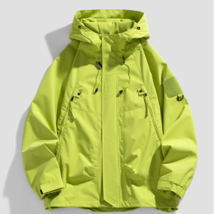 Customized logo Retro Style Waterproof Raincoat Hooded Pullover Zipper Windbreaker Waterproof Jacket Outdoor Hiking Casual